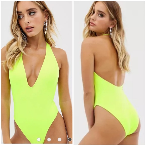 SOLID & STRIPED Other - Solid & Strioed Neon One Piece Bathing Suit Size S